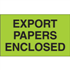 3" x 5" Export Papers Enclosed Fluorescent Green Labels
