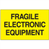 3" x 5" Fragile Electronic Equipment Fluorescent Yellow Labels