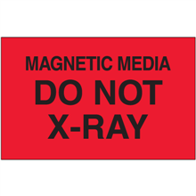 3" x 5" Magnetic Media Do Not X-Ray Fluorescent Red Labels 500ct Roll