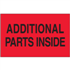 3" x 5" Additional Parts Inside Fluorescent Red Labels 500ct roll