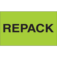 3" x 5" Repack Fluorescent Green Labels
