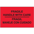 3" x 5" Fragil - Maneje Con Cuidado Fluorescent Red Bilingual Labels