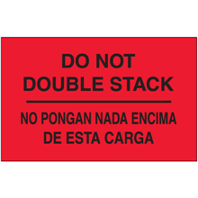 3" x 5" No Pongan Nada Encima De Esta Carga Fluorescent Red Bilingual Labels 500ct Roll