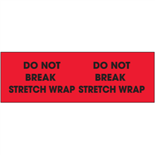 3" x 10" Do Not Break Stretch Wrap Fluorescent Red Labels 500ct Roll