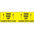 3" x 10" This End Up - Handle With Care Fluorescent Yellow Labels