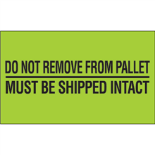 3" x 5" Do Not Remove From Pallet Fluorescent Green Labels 500ct Roll