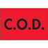 2" x 3" C.O.D. Fluorescent Red Labels