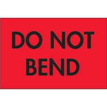 2" x 3" Do Not Bend Fluorescent Red Labels