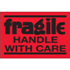 2" x 3" - Fragile Handle With Care Fluorescent Red Labels