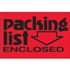 2" x 3" Packing List Enclosed Fluorescent Red Labels