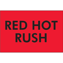 2" x 3" Red Hot Rush Fluorescent Red Labels