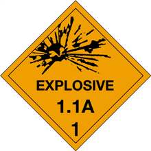 4" x 4" Explosive 1.1A - 1 Shipping Labels