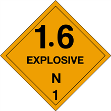 4" x 4" 1.6 Explosive N 1 Shipping Labels