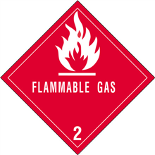 4" x 4" Flammable Gas - 2 Labels