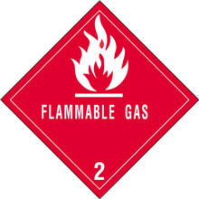 4" x 4" Flammable Gas - 2 Labels 500ct Roll