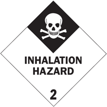 4" x 4" Inhalation Hazard 2 Labels 500ct Roll