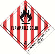 4" x 4 3/4" Flammable Solids, N.O.S. Labels