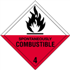4" x 4" Spontaneously Combustible - 4 Labels