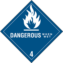 4" x 4" Dangerous When Wet - 4 Labels