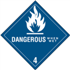 4" x 4" Dangerous When Wet Labels