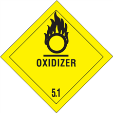 4" x 4" Oxidizer 5.1 Labels 500ct Roll