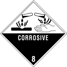 4" x 4" Corrosive - 8 Labels
