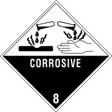 4" x 4" Corrosive - 8 Labels 500ct Roll