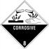4" x 4" Corrosive - 8 Labels