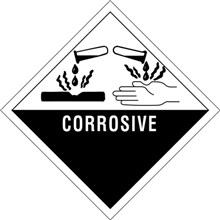 4" x 4" Corrosive Labels