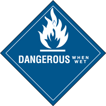 4" x 4" Dangerous When Wet Labels