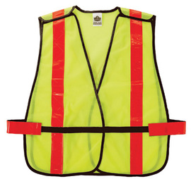 Hi-Viz Lime GloWear Vest, Reflective Tape, Breakaway Shoulders