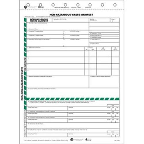 Non Hazardous Waste Manifest Carbonless