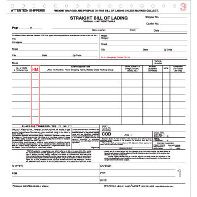 Straight bill of lading pdf