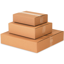 13" x 13" x 2" Flat Corrugated Boxes, 25ct