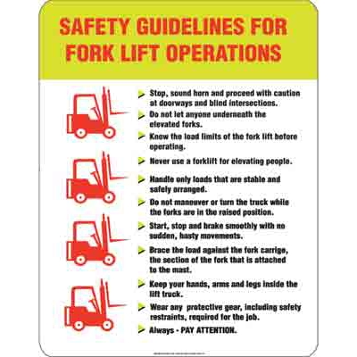 Safety Guidelines for Fork Lift Operations - Safety Poster