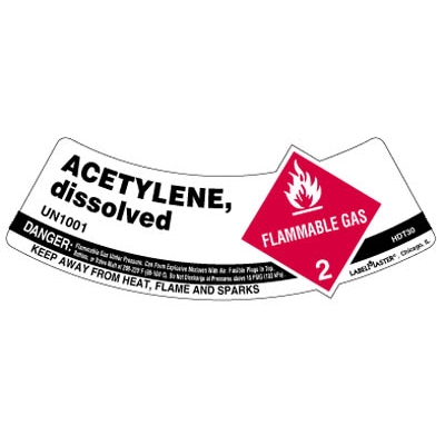 UN 1001 Acetylene Dissolved Shoulder Label