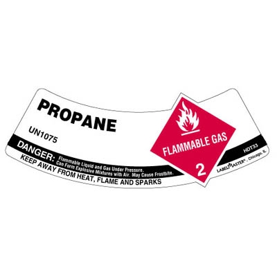 UN 1075 Propane Shoulder Label