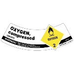 UN 1072 Oxygen Industrial Shoulder Label