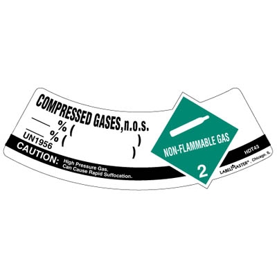 UN 1956 Compressed Gases NOS Shoulder Label