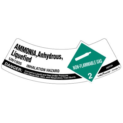 UN 1005 Ammonia Anhydrous Liquid Shoulder Label