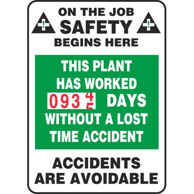 On the Job Safety This Plant Has Worked - Safety Sign