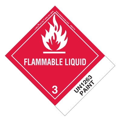 Flammable Liquid Label UN1263 Paint Paper Standard Tab