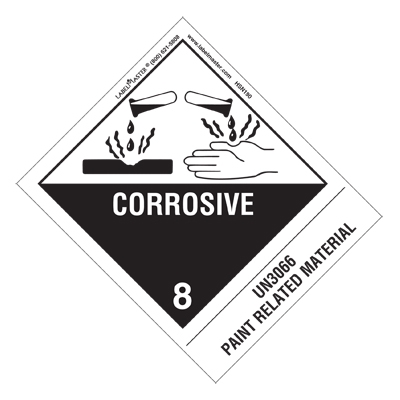 Corrosive Label - UN3066 Paint Related Material