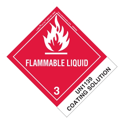 Flammable Liquid Label UN1139 Coating Solution, Paper