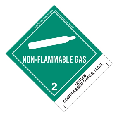 Non Flammable Gas Label UN1956 Compressed Gases N.O.S.
