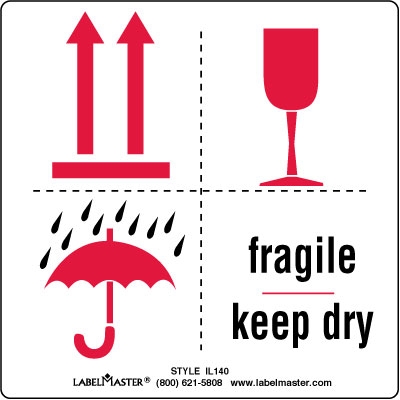 Fragile Keep Dry Label