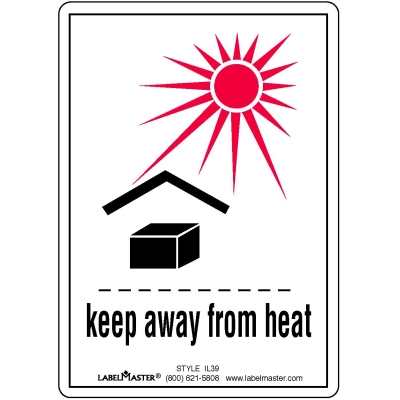 Keep Away From Heat Label