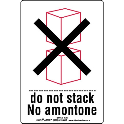 Do Not Stack Label - Paper - Bilingual