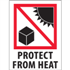 3" x 4" Protect from Heat Labels 500ct roll
