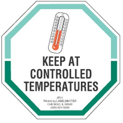 Keep At Controlled Temperatures Label